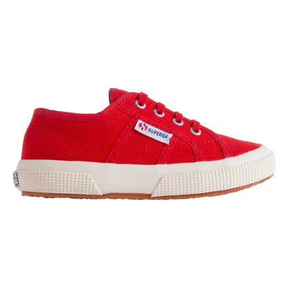 Red - Front - Superga Childrens-Kids 2750 Jcot Leather Trainers