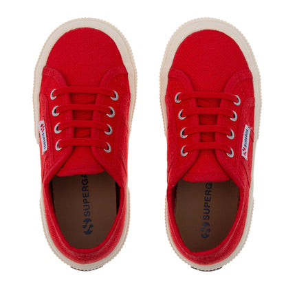 Red - Side - Superga Childrens-Kids 2750 Jcot Leather Trainers