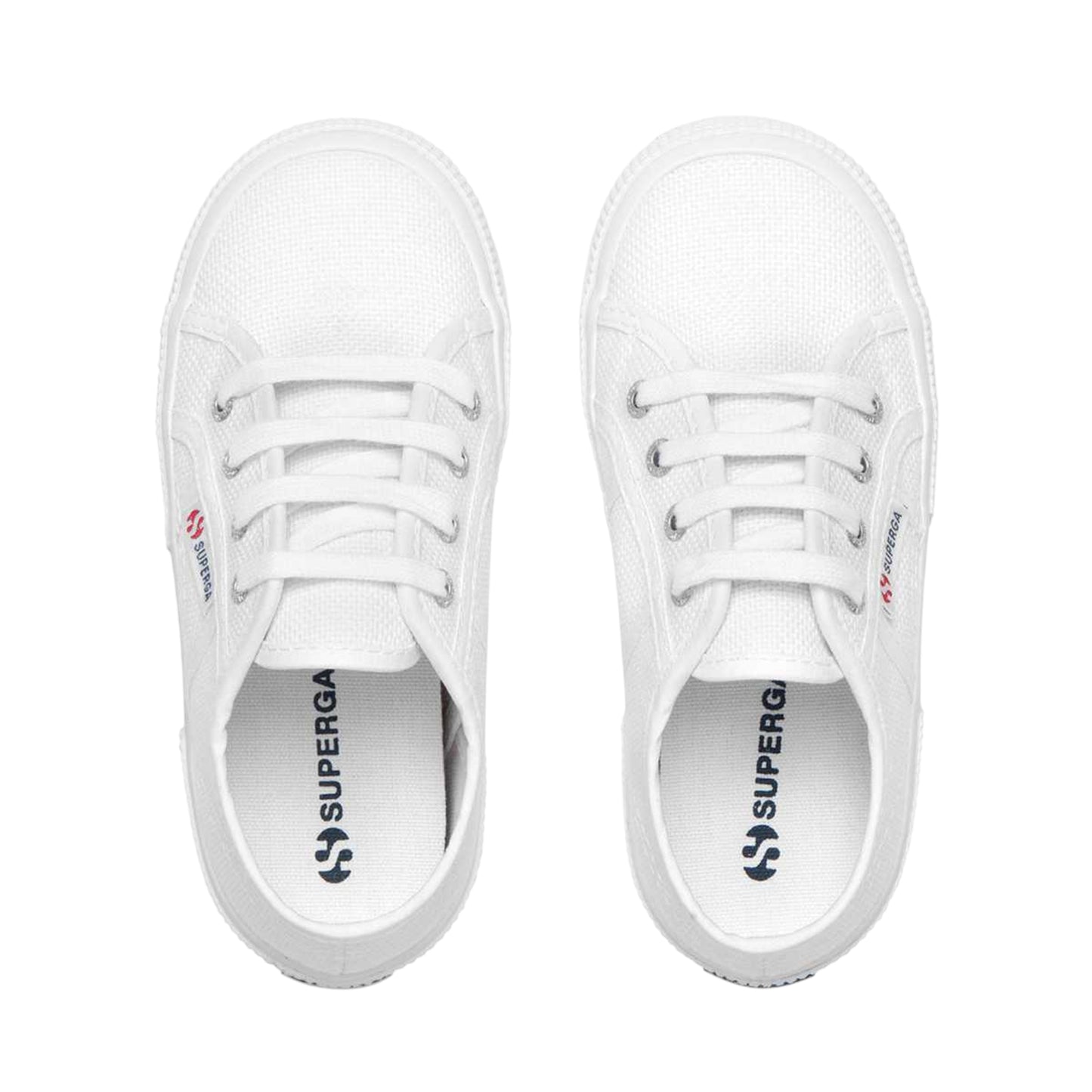 White - Side - Superga Childrens-Kids 2750 Jcot Leather Trainers