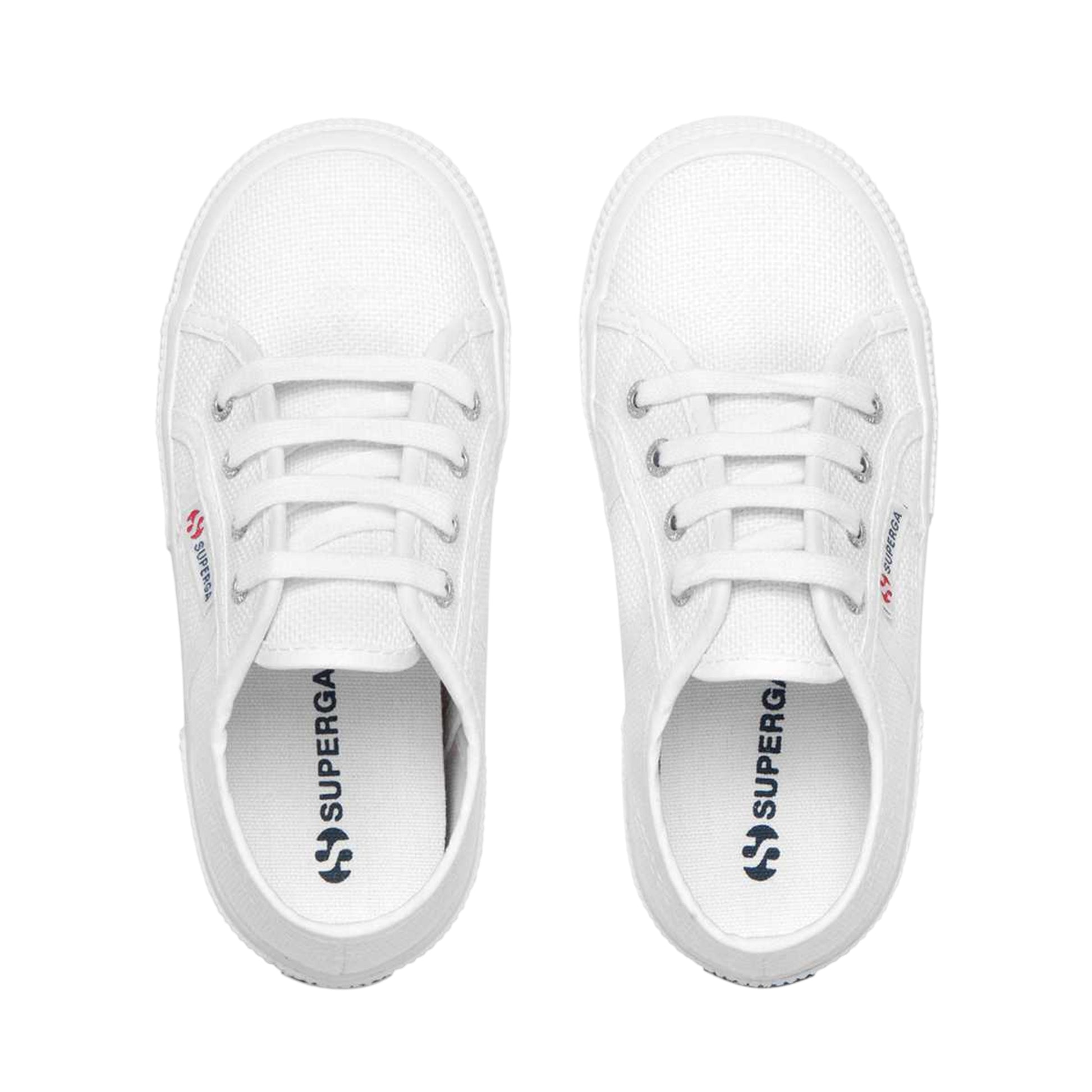 White - Side - Superga Childrens-Kids 2750 Jcot Leather Trainers