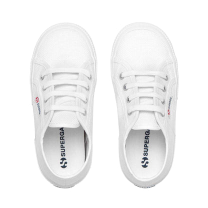 White - Side - Superga Childrens-Kids 2750 Jcot Leather Trainers