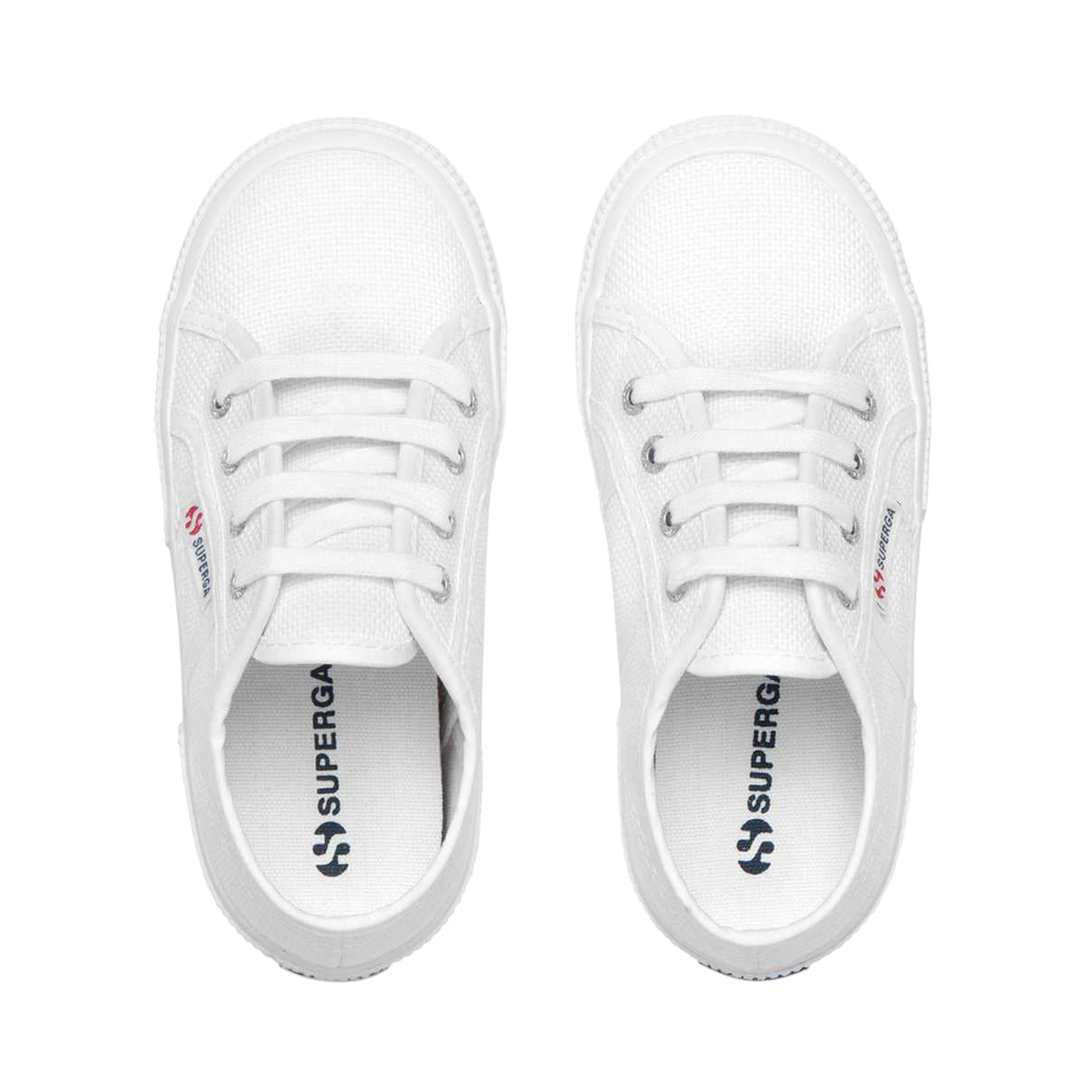 White - Side - Superga Childrens-Kids 2750 Jcot Leather Trainers