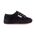 Full Black - Front - Superga Childrens-Kids 2750 Jcot Leather Trainers