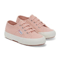 Blush Pink-Avorio - Front - Superga Childrens-Kids 2750 Jcot Leather Trainers