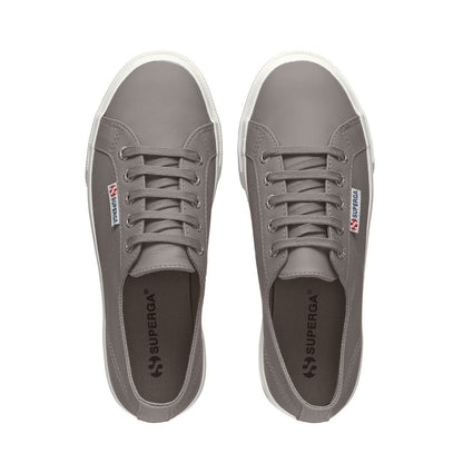 Grey Bluish-Avorio - Lifestyle - Superga Womens-Ladies 2730 Nappa Leather Lace Up Trainers