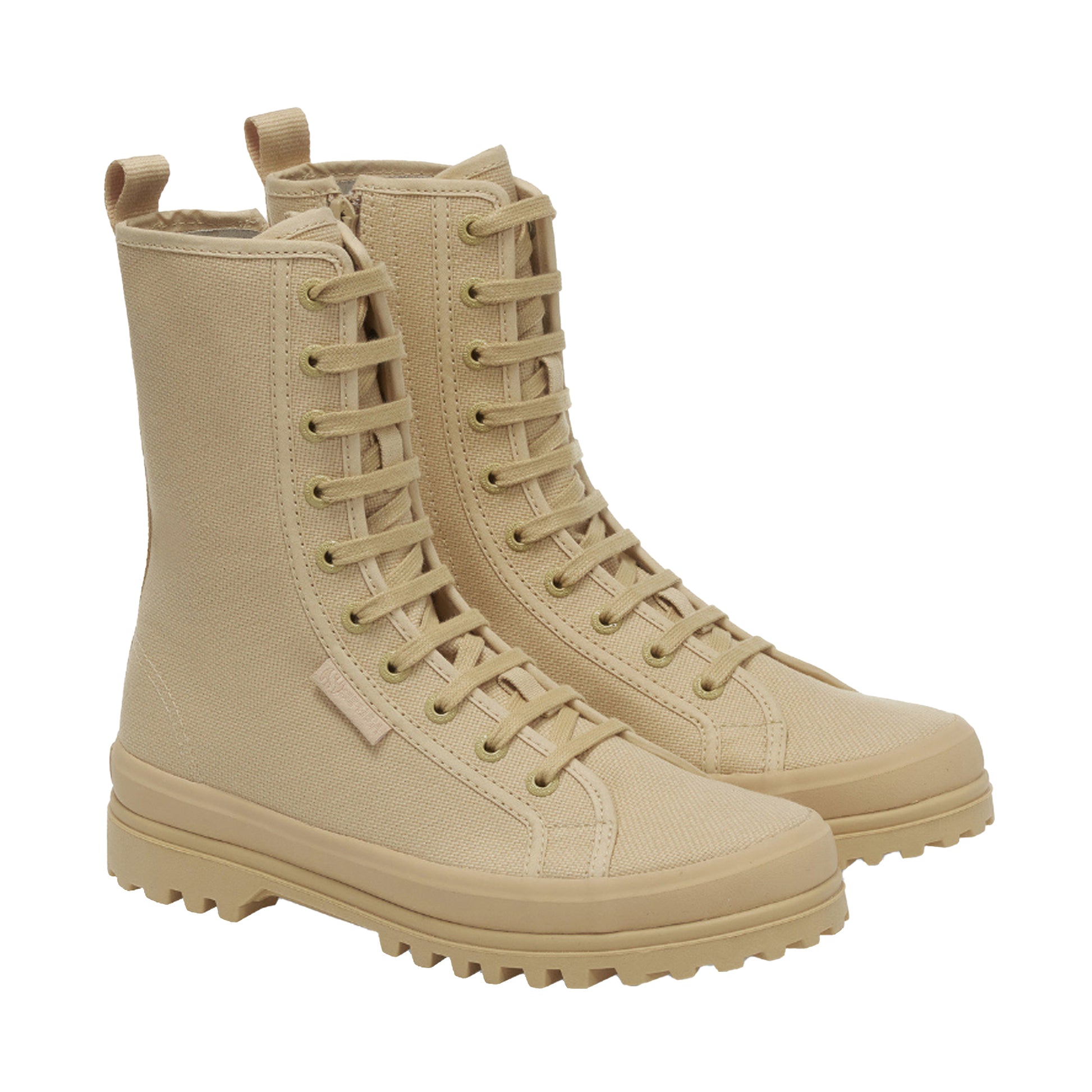 Total Beige-Almond - Back - Superga Womens-Ladies 2641 Alpina High Tops