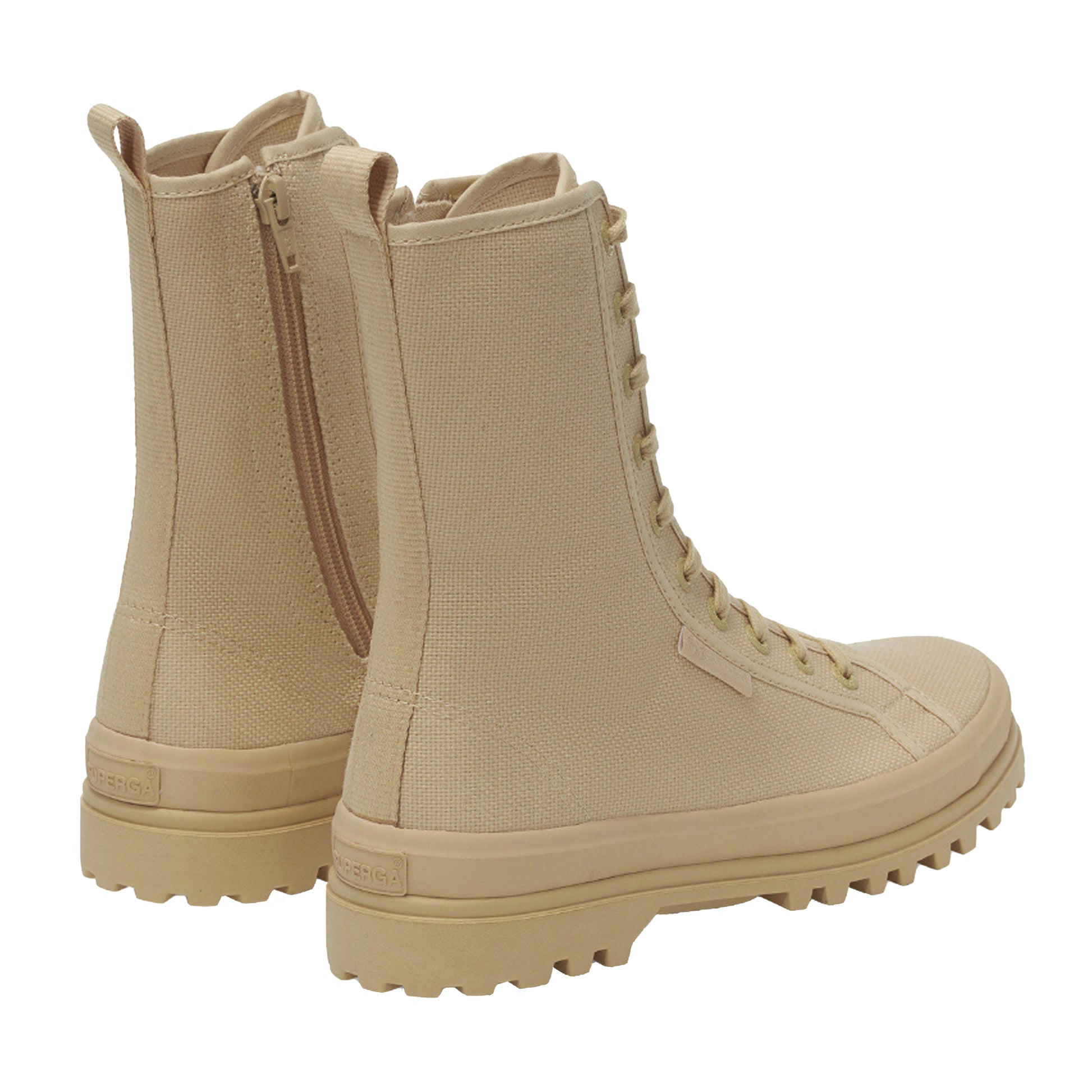 Total Beige-Almond - Side - Superga Womens-Ladies 2641 Alpina High Tops