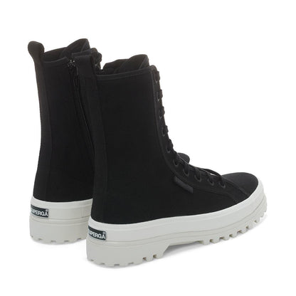 Total Black-Avorio - Front - Superga Womens-Ladies 2641 Alpina High Tops