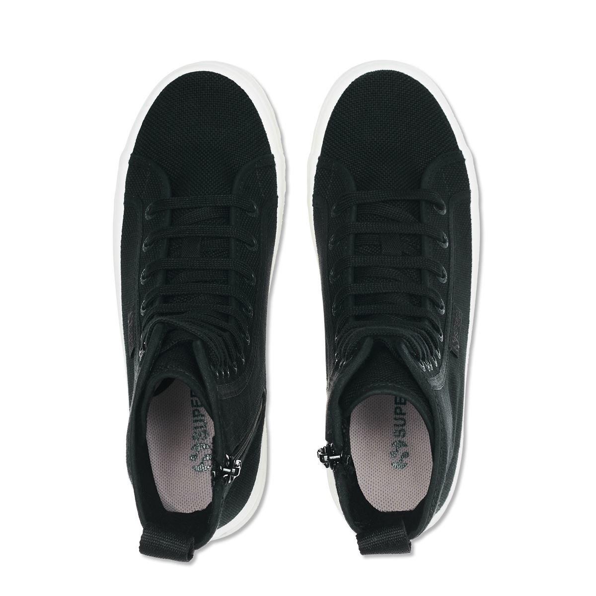 Total Black-Avorio - Back - Superga Womens-Ladies 2641 Alpina High Tops