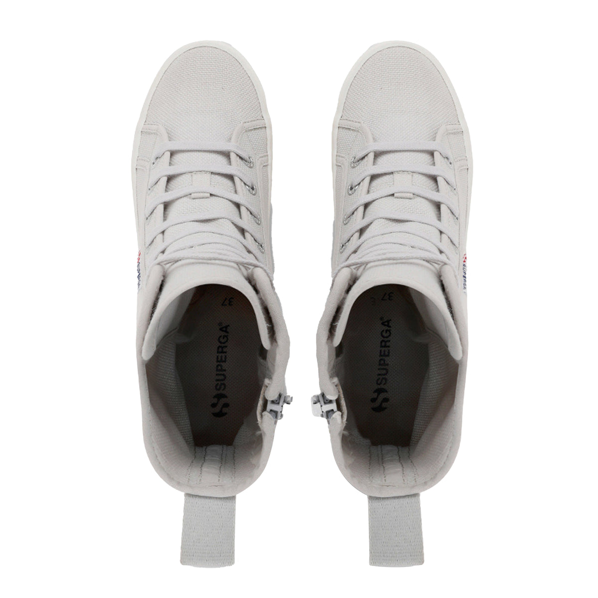 Grey Silver-Avorio - Lifestyle - Superga Womens-Ladies 2641 Alpina High Tops