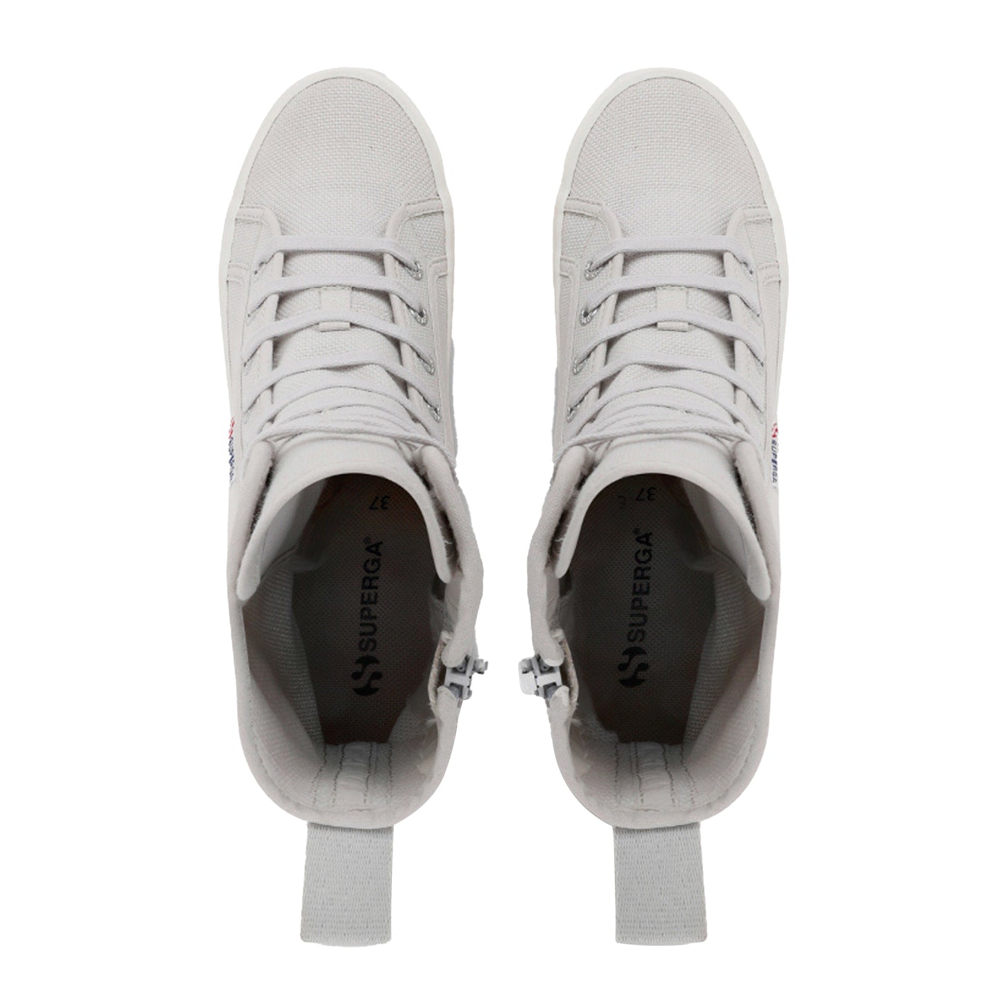 Grey Silver-Avorio - Lifestyle - Superga Womens-Ladies 2641 Alpina High Tops