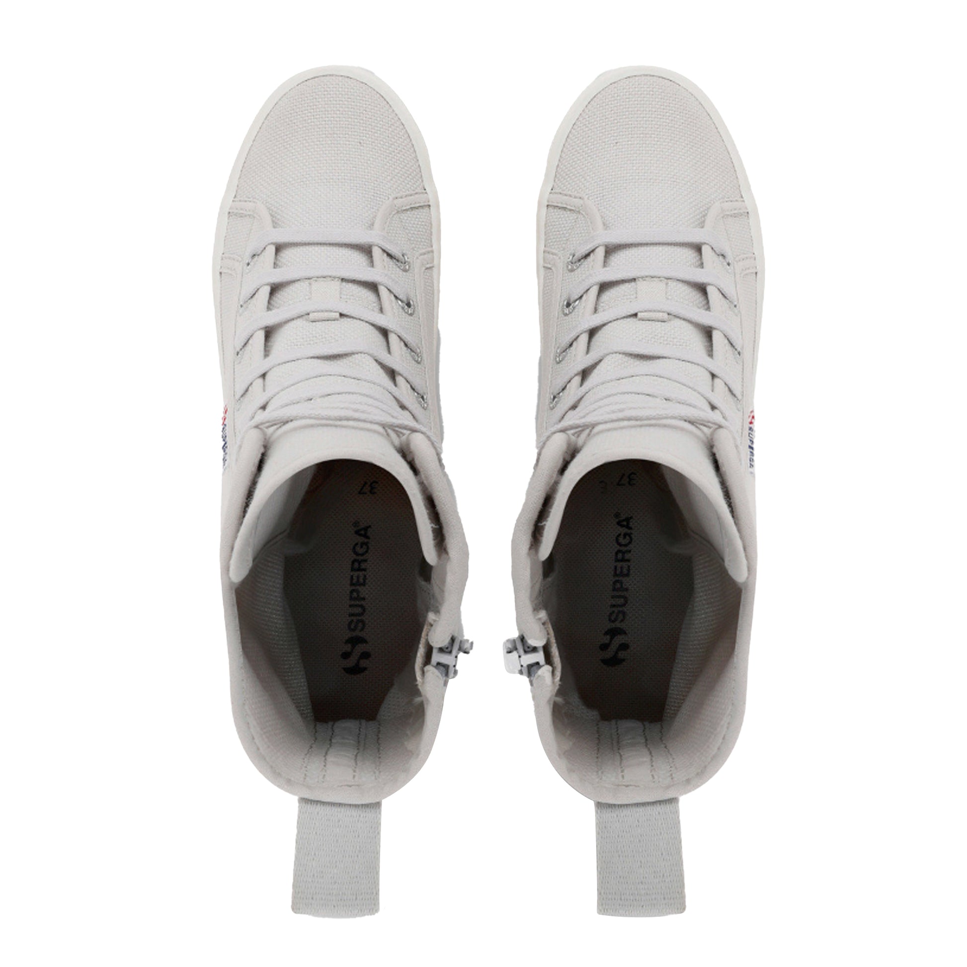 Grey Silver-Avorio - Lifestyle - Superga Womens-Ladies 2641 Alpina High Tops