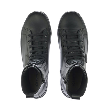 Total Black - Side - Superga Womens-Ladies 2641 Alpina Nappa Leather High Tops
