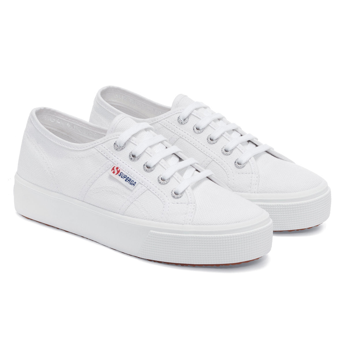 White - Front - Superga Unisex Adult 2730 Mid Platform Trainers