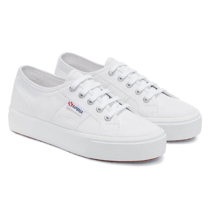 White - Front - Superga Unisex Adult 2730 Mid Platform Trainers