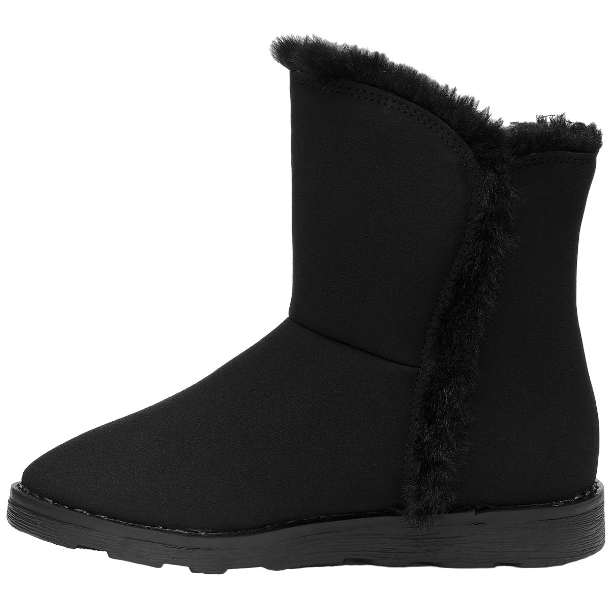 Black - Side - Superga Childrens-Kids 4033 Suede Ankle Boots