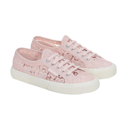 Pink Ish-Avorio - Back - Superga Womens-Ladies 2750 Macramé Trainers