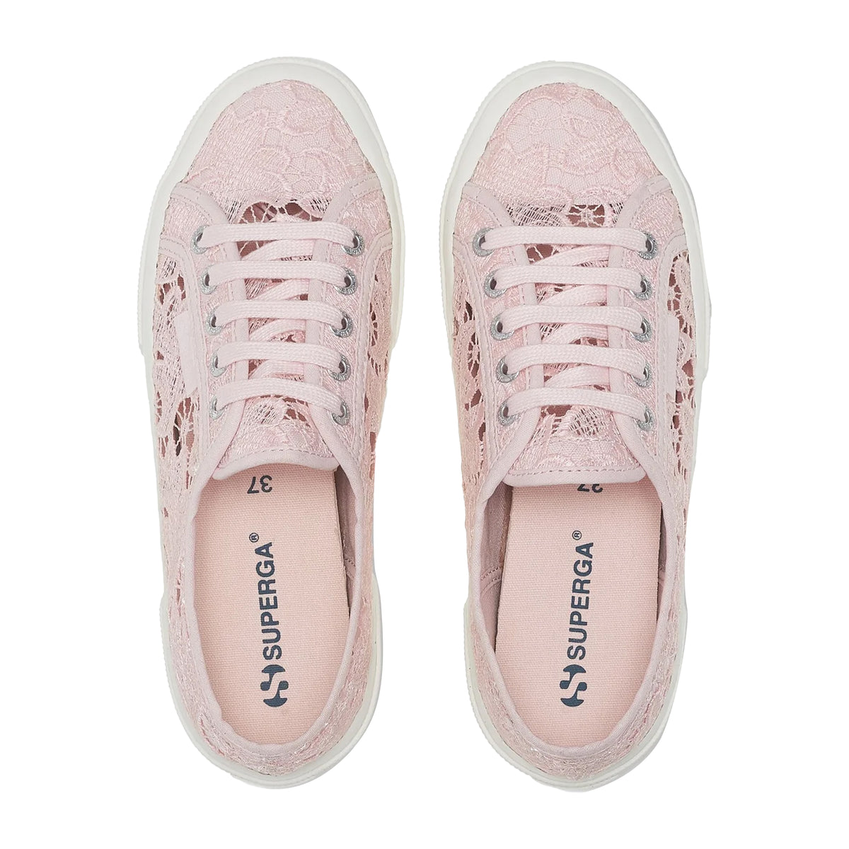Pink Ish-Avorio - Lifestyle - Superga Womens-Ladies 2750 Macramé Trainers