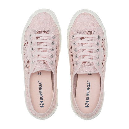 Pink Ish-Avorio - Lifestyle - Superga Womens-Ladies 2750 Macramé Trainers