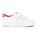 White-Dusty Pink - Side - Superga Childrens-Kids 2843 Club S Vegan Leather Trainers