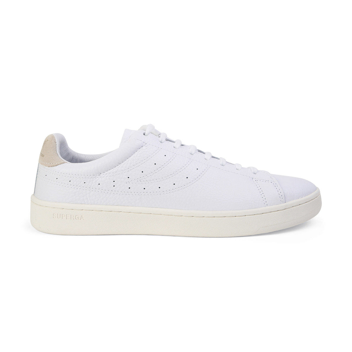 White-White Avorio - Side - Superga Mens 4833 Lendl Match Leather Trainers