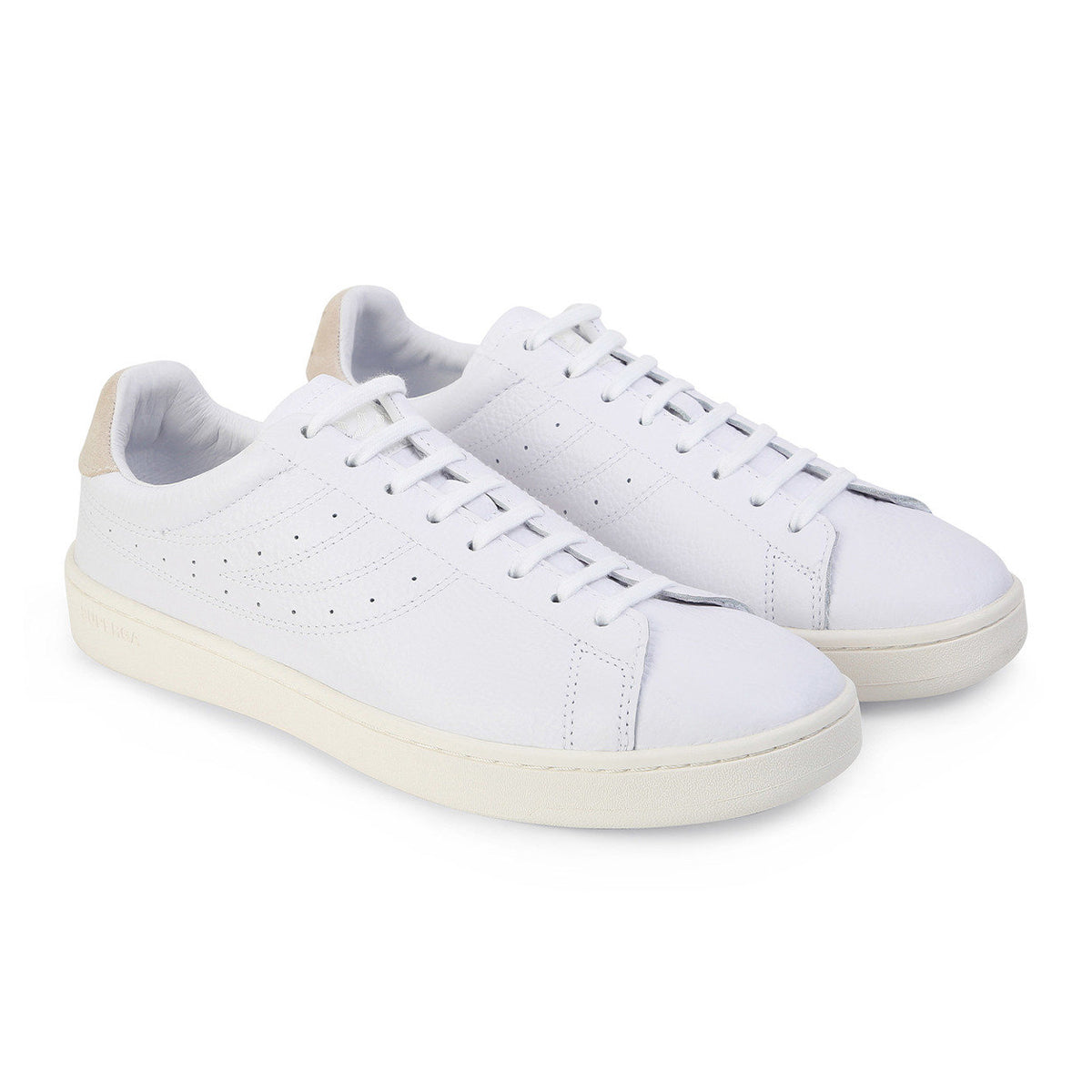 White-White Avorio - Front - Superga Mens 4833 Lendl Match Leather Trainers