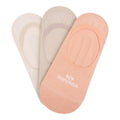 Orange-Beige-Light Beige - Front - Superga Womens-Ladies No Show Socks (Pack of 3)