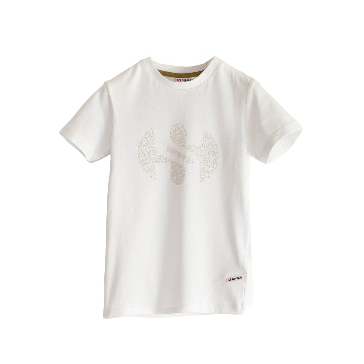 White - Front - Superga Childrens-Kids Repeat Logo T-Shirt
