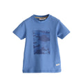 Avio Blue - Front - Superga Childrens-Kids Camo Logo Capped Sleeved T-Shirt
