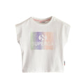 White - Front - Superga Childrens-Kids Glitter Cropped T-Shirt