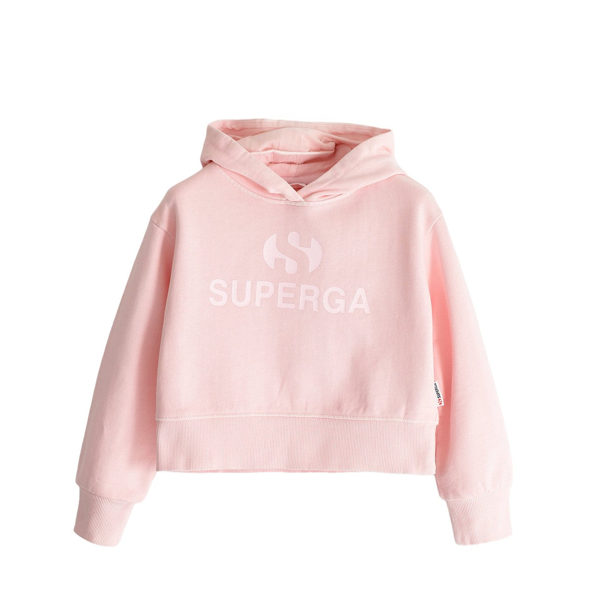 Pink - Front - Superga Childrens-Kids Logo Cropped Hoodie