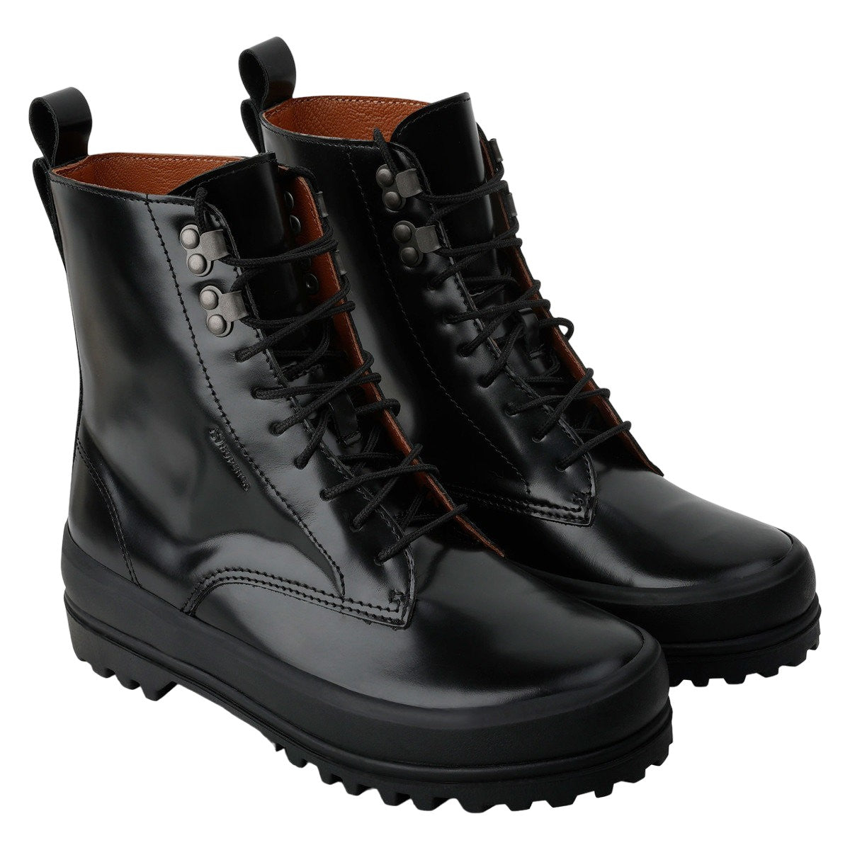 Total Black - Front - Superga Womens-Ladies 3341 Alpina Box Leather Ankle Boots