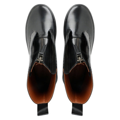 Total Black - Lifestyle - Superga Womens-Ladies 3342 Alpina Box Calf Leather Zip Ankle Boots