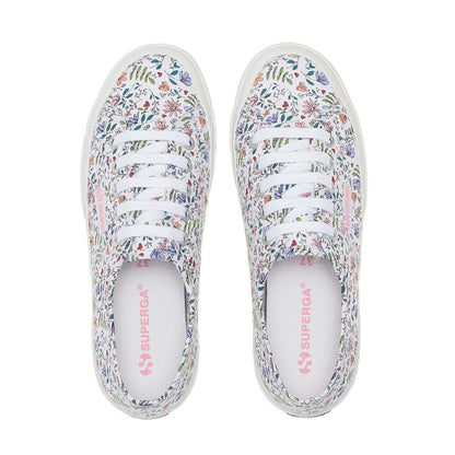 White-Pink Melon - Lifestyle - Superga Womens-Ladies 2750 Little Flowers Trainers