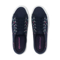 Navy-Fuchsia Pink-Blue - Side - Superga Womens-Ladies 2750 Little Flowers Embroidered Trainers