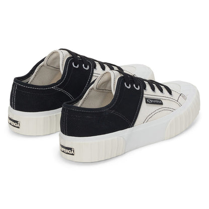 Black-Blue-Orange - Back - Superga Womens-Ladies Colour Block Trainers