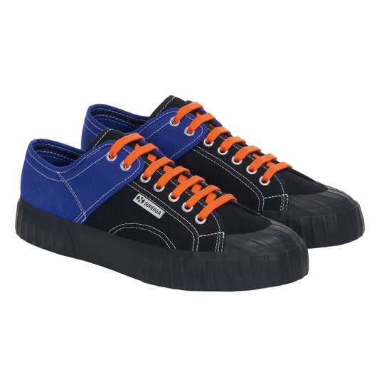 White Avorio-Black-White - Front - Superga Womens-Ladies Colour Block Trainers