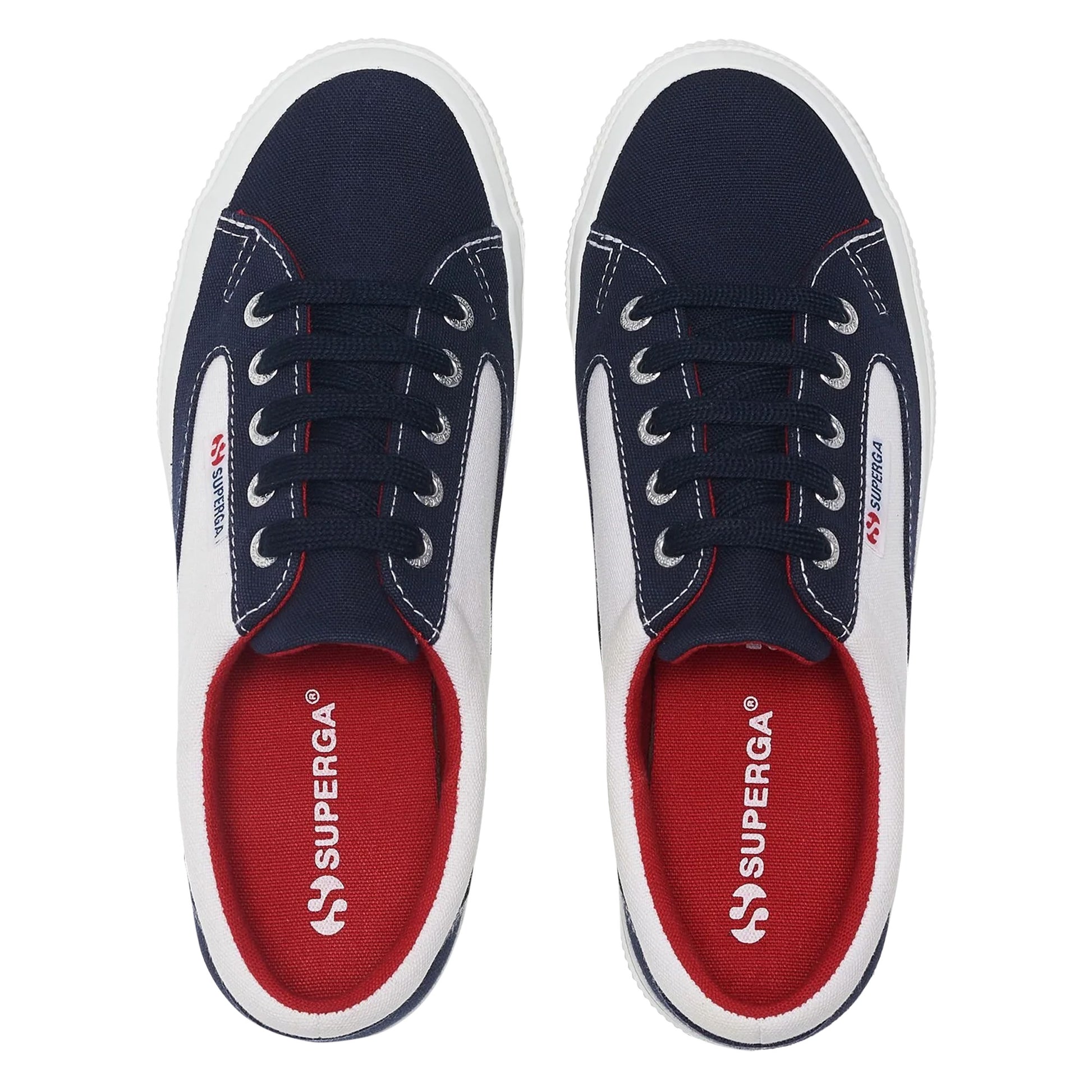 White-Navy-Red - Lifestyle - Superga Unisex Adult 2750 Blocks Trainers