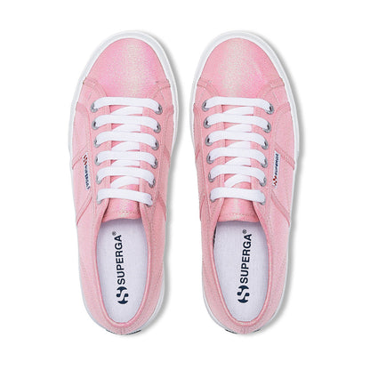 Pink Begonia Iridescent - Side - Superga Womens-Ladies 2740 Lame Platform Trainers