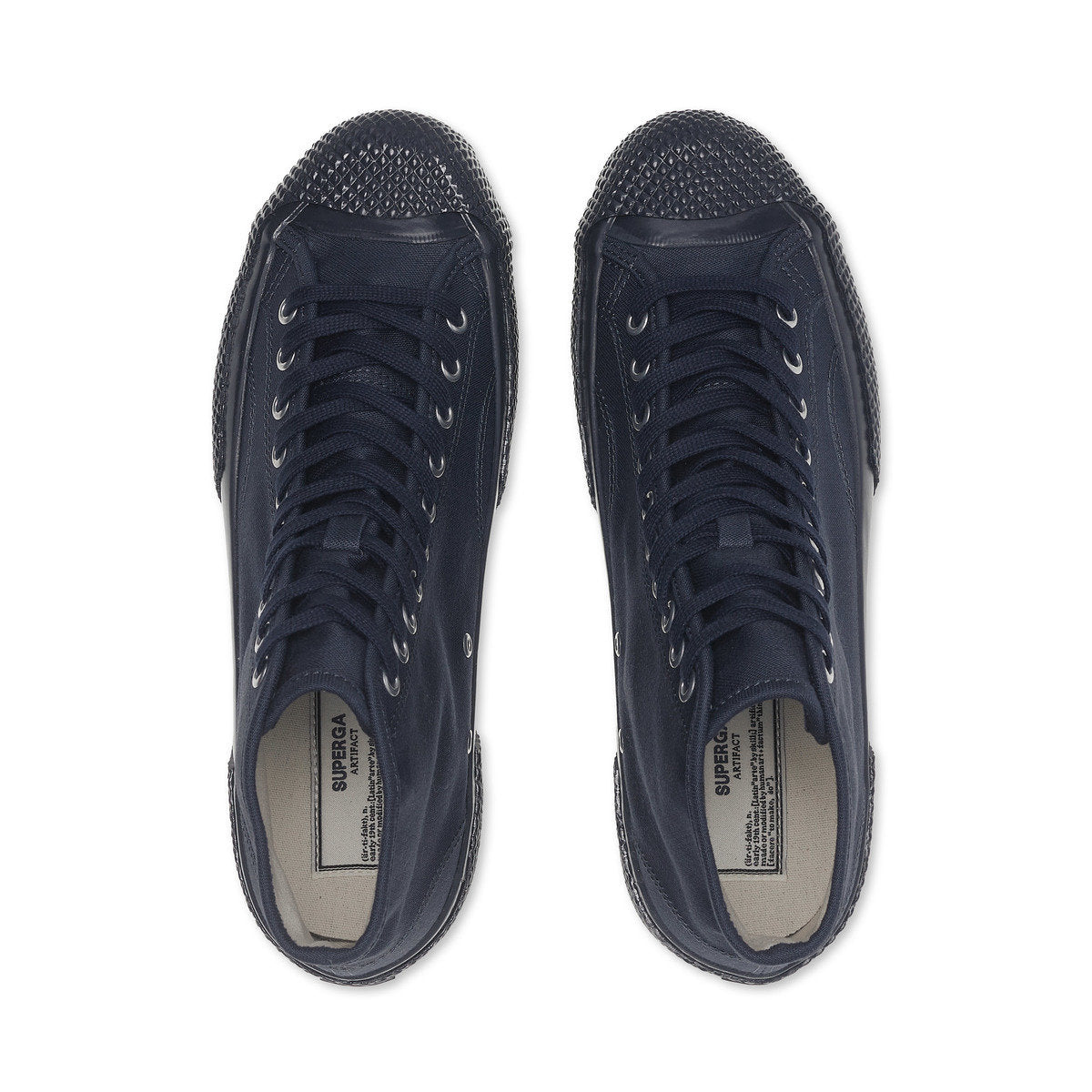 Navy - Side - Superga Mens 2435 Bk Sateen Trainers