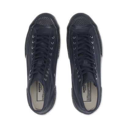 Navy - Side - Superga Mens 2435 Bk Sateen Trainers