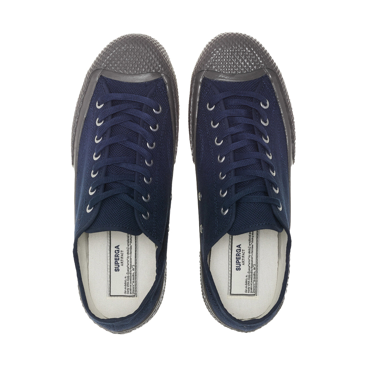 Navy Marine-Grey - Pack Shot - Superga Unisex Adult 2434 Mil Spec Cotton Canvas Low Cut Trainers