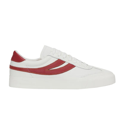 White Avorio-Red-Yellow - Back - Superga Unisex Adult 4834 Club S Swallow Contrast Detail Vegan Leather Trainers
