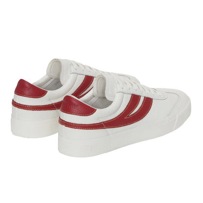 White Avorio-Red-Yellow - Lifestyle - Superga Unisex Adult 4834 Club S Swallow Contrast Detail Vegan Leather Trainers