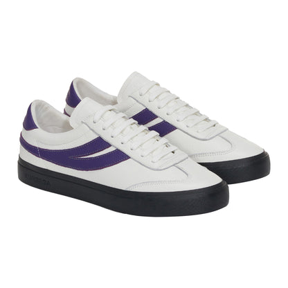 White Avorio-Purple-Grey-Black - Side - Superga Unisex Adult 4834 Club S Swallow Contrast Detail Vegan Leather Trainers