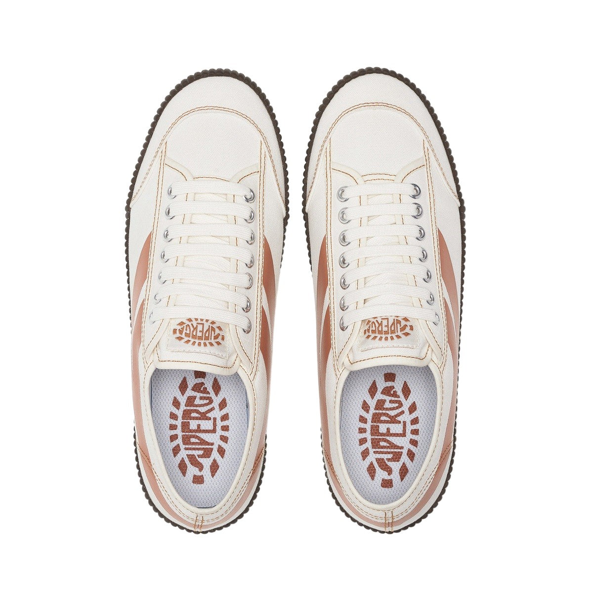 White Avorio-Brown - Pack Shot - Superga Mens 2619 St 1 Trainers