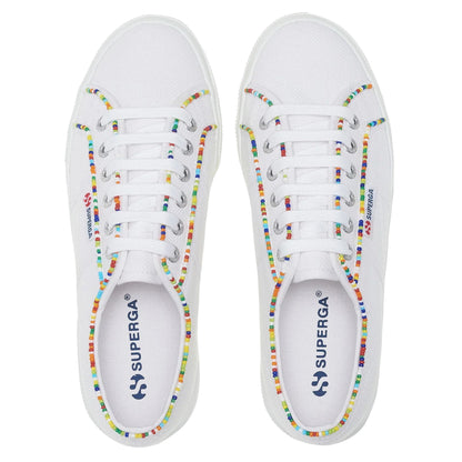 White-Multicoloured - Lifestyle - Superga Womens-Ladies 2740 Beaded Trainers