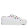 White-Multicoloured - Front - Superga Womens-Ladies 2740 Beaded Trainers