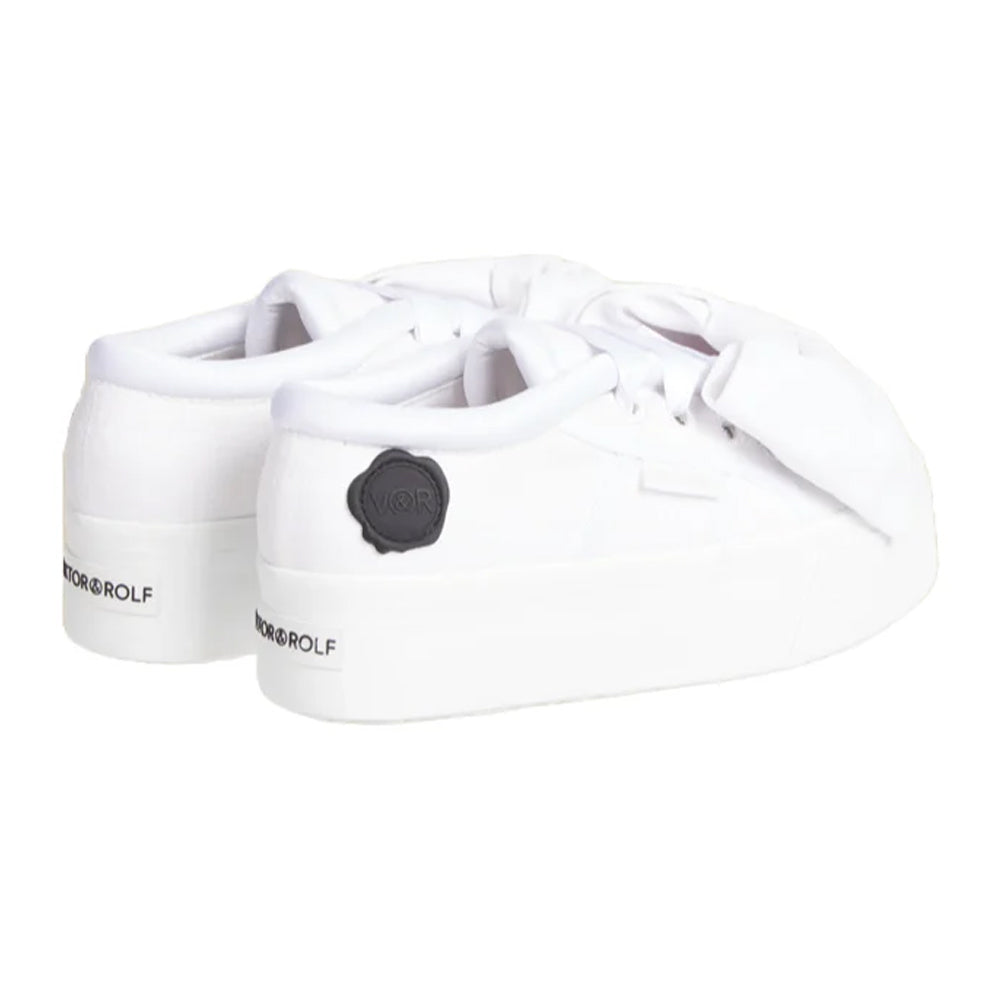 White - Back - Superga Womens-Ladies Viktor & Rolf 2790 Bow Cotton Platform Trainers