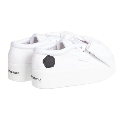 White - Back - Superga Womens-Ladies Viktor & Rolf 2790 Bow Cotton Platform Trainers